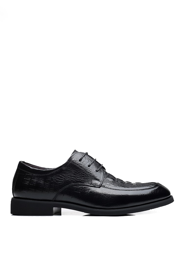 VANSA Crocodile Top Layer Cowhide Lace-up Business Shoes VSM-F21971