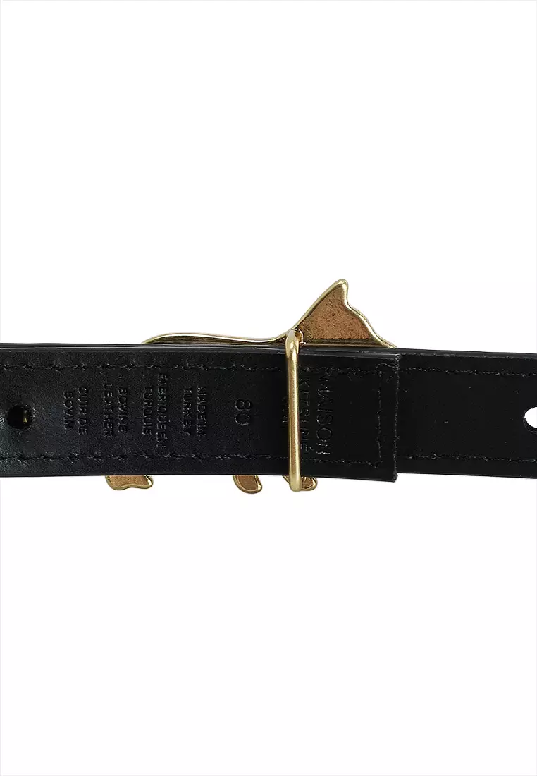 Maison Kitsune Profile Fox Leather Belt 2026 | Buy Maison Kitsune