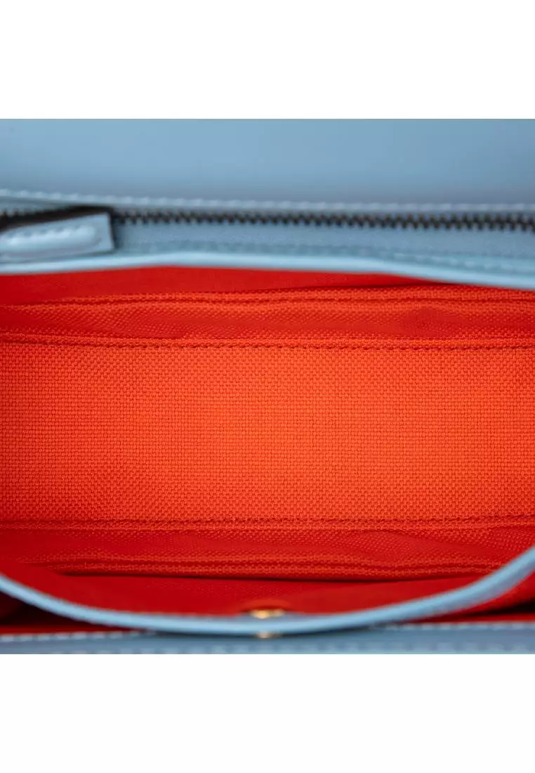 Pre-Loved Gucci Small Calfskin Web Stitched Bamboo 1947 Top Handle Bag