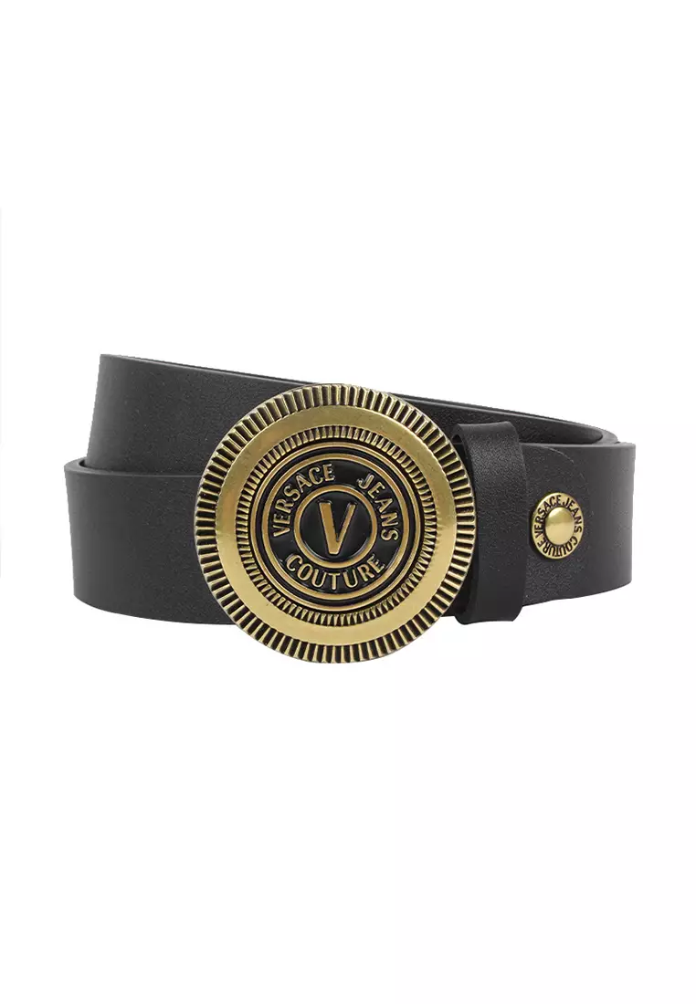 Buy Versace Versace Jeans Couture Fall/Winter 22 V-EMBLEM Metallic Round  Clasp 3.5cm Men's Belt 73YA6F08 71627 2024 Online | ZALORA Singapore