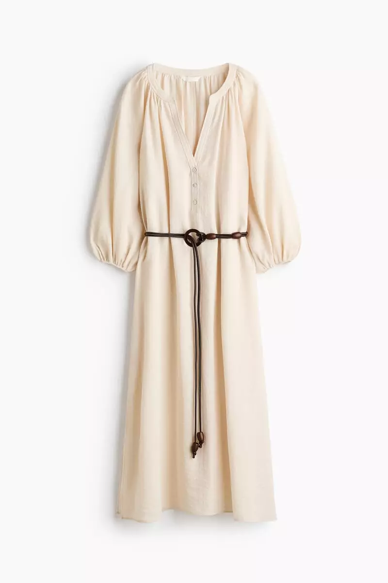 Oversized tie-belt dress