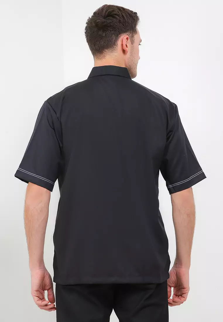 Baju Muslim Pria Kemeja Koko Lengan Pendek Regular Fit Motif Ar-Rofi'U