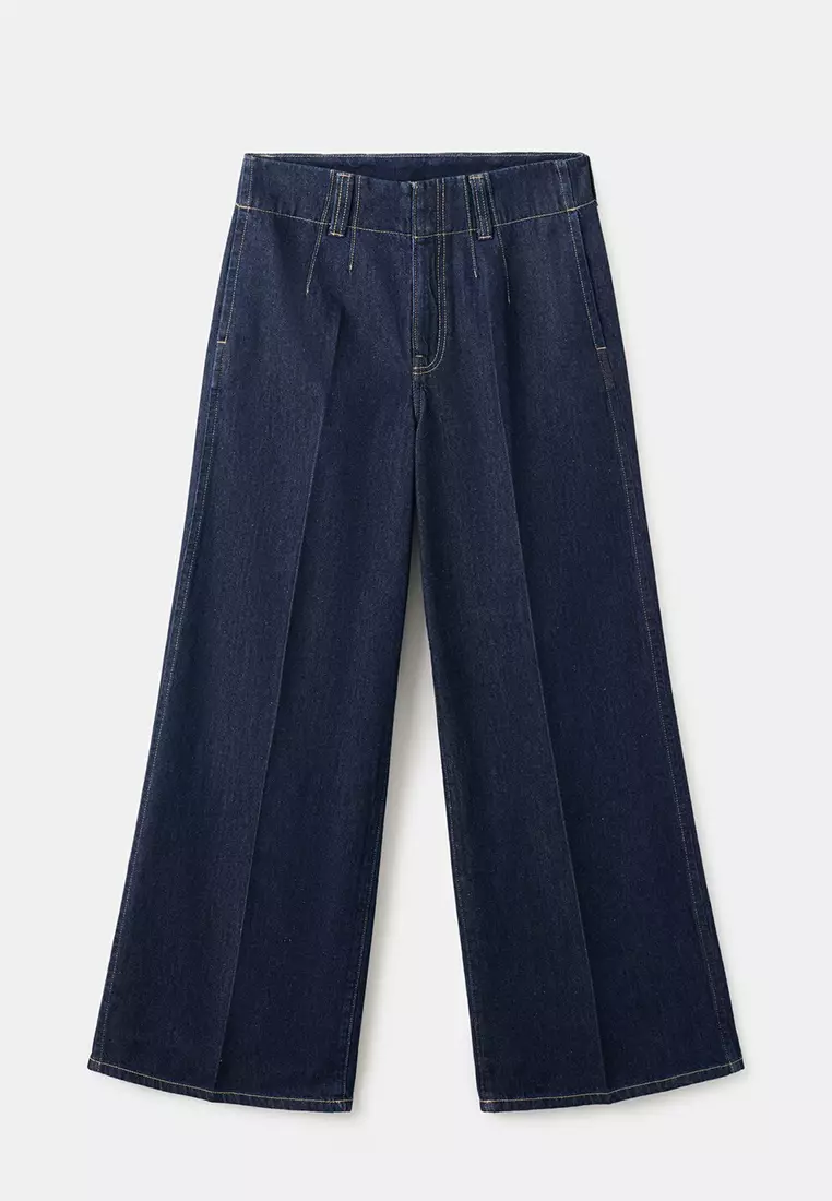 Wide Leg Mid-Rise Jeans