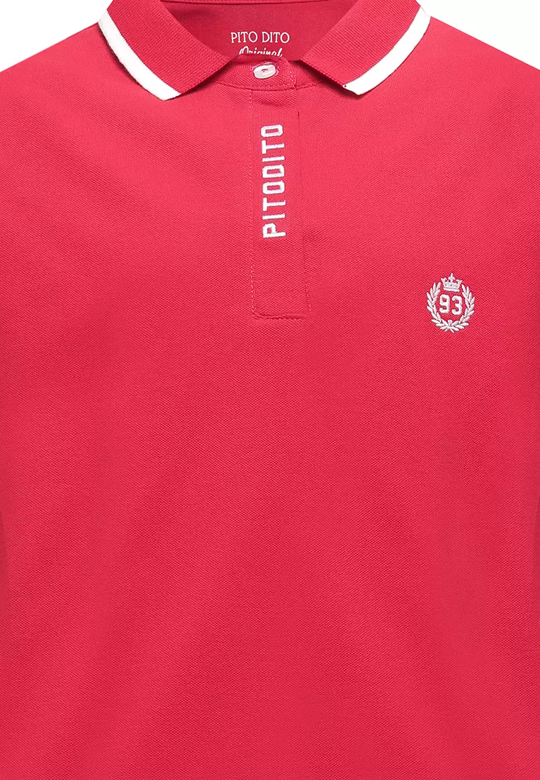 Pito Dito Boy Yerkos Polo Shirt Pendek anak Merah