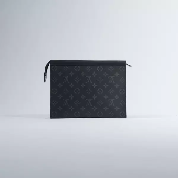 Tas LOUIS VUITTON LV ECLIPSE VOYAGE BLACK POCHETTE CLUTCH 100% ORIGINAL