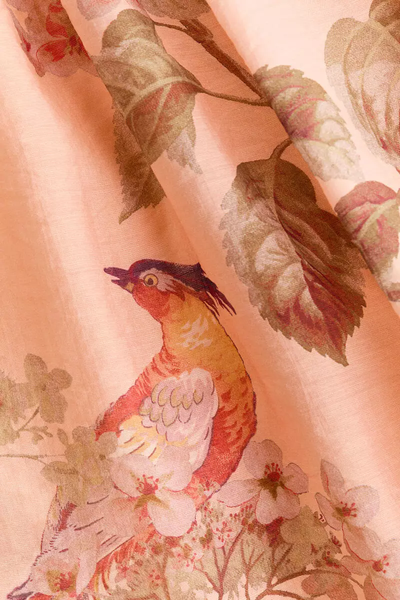 Tie-detail puff-sleeved dress