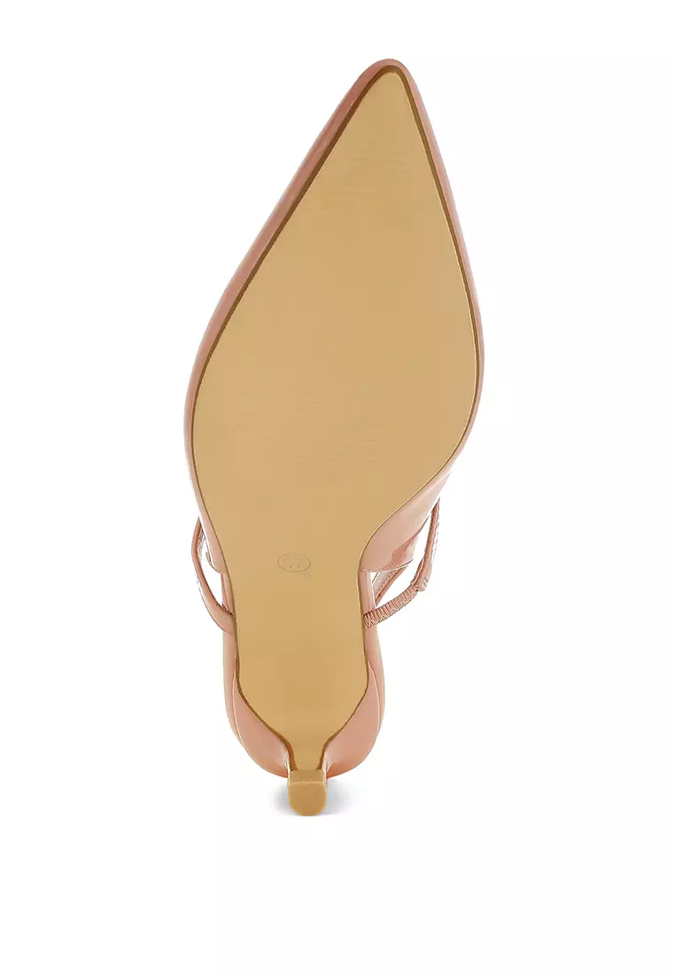 Sandal Slingback Hak Kucing dalam Warna Pink