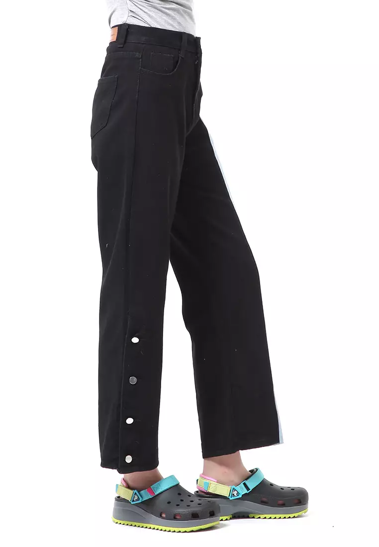 Stella Long Pants Celana Baggy Jeans Wanita Kombinasi 2Warna Material Denim ORIGINAL - Blue Black