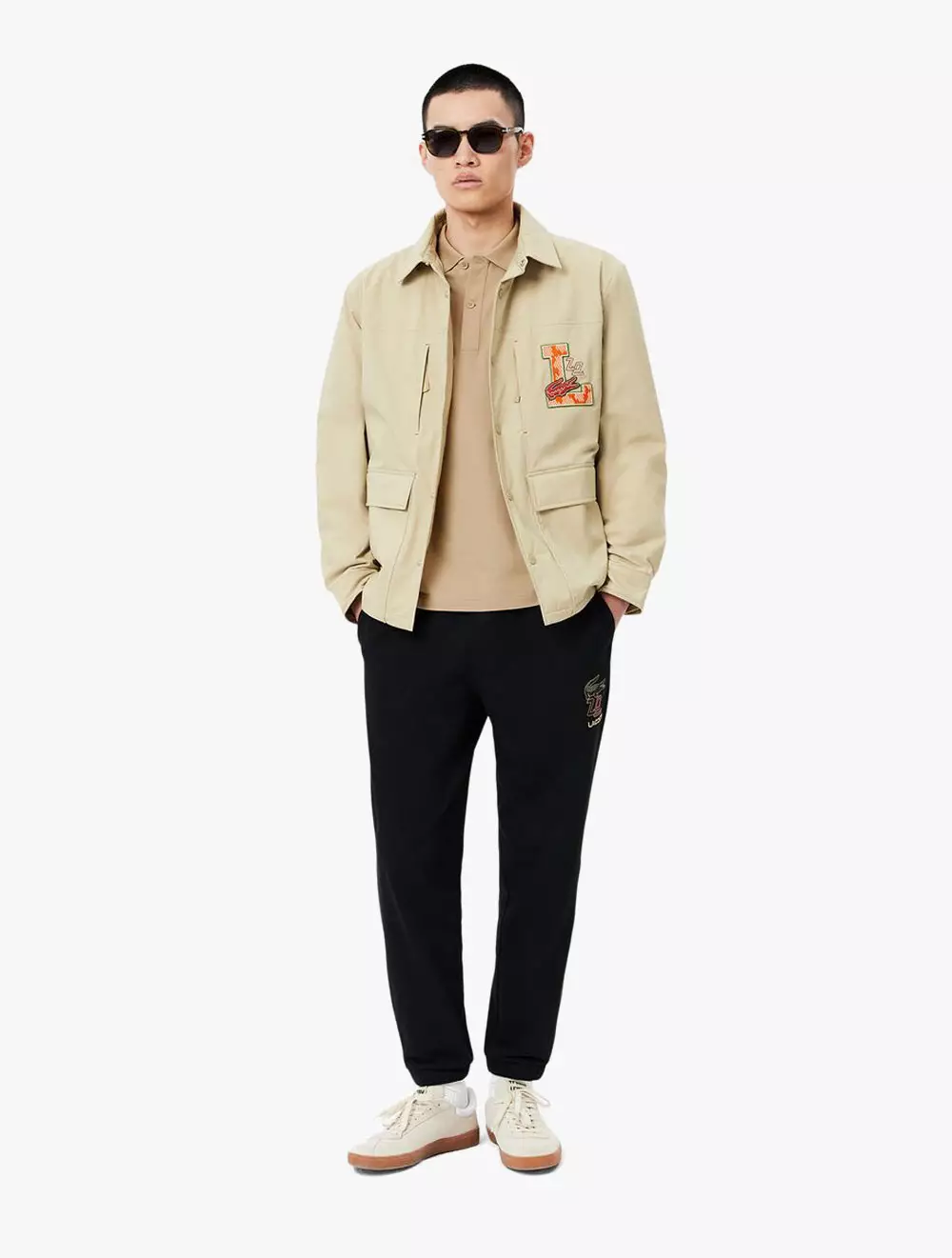 Regular Fit Lunar New Year Stretch Piqué Polo Shirt - Beige