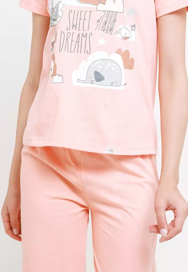 Pyjama Short Sleeve Long Pants Sleepwear