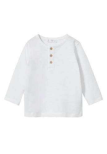 MANGO BABY white Buttoned Long Sleeve T-Shirt C3786KA4196A7EGS_1
