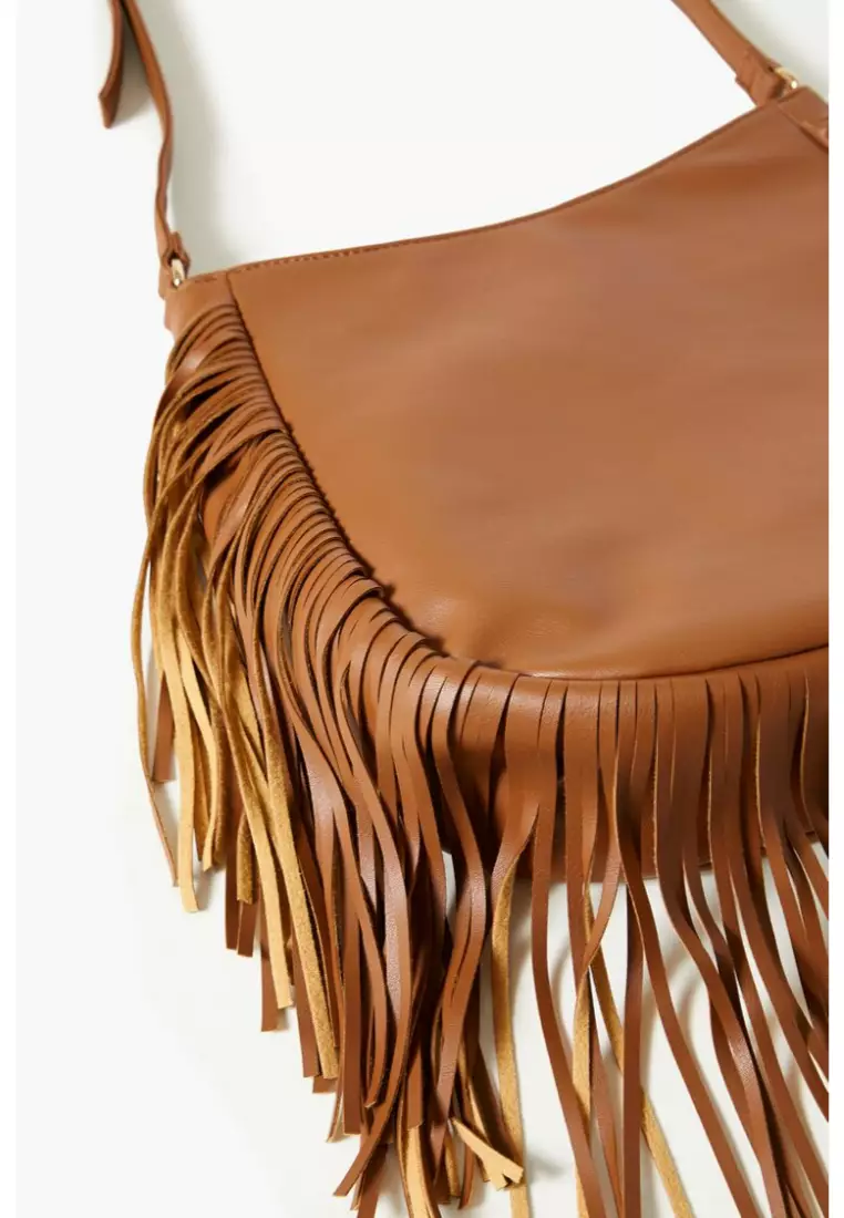 Faux Leather Fringe Handbag
