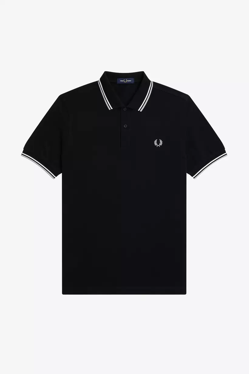 Fred Perry M3600 Twin Tipped Fred Perry Shirt (Black / Ecru / Limestone)