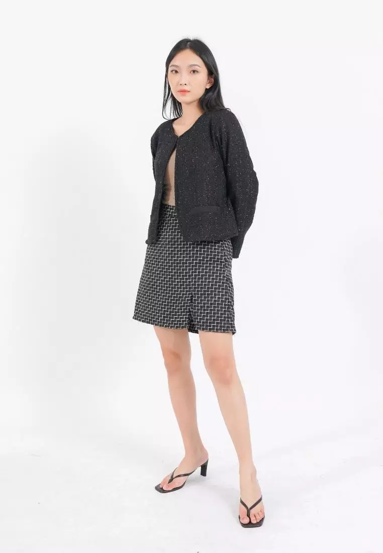 Coco Tweed Blazer Black