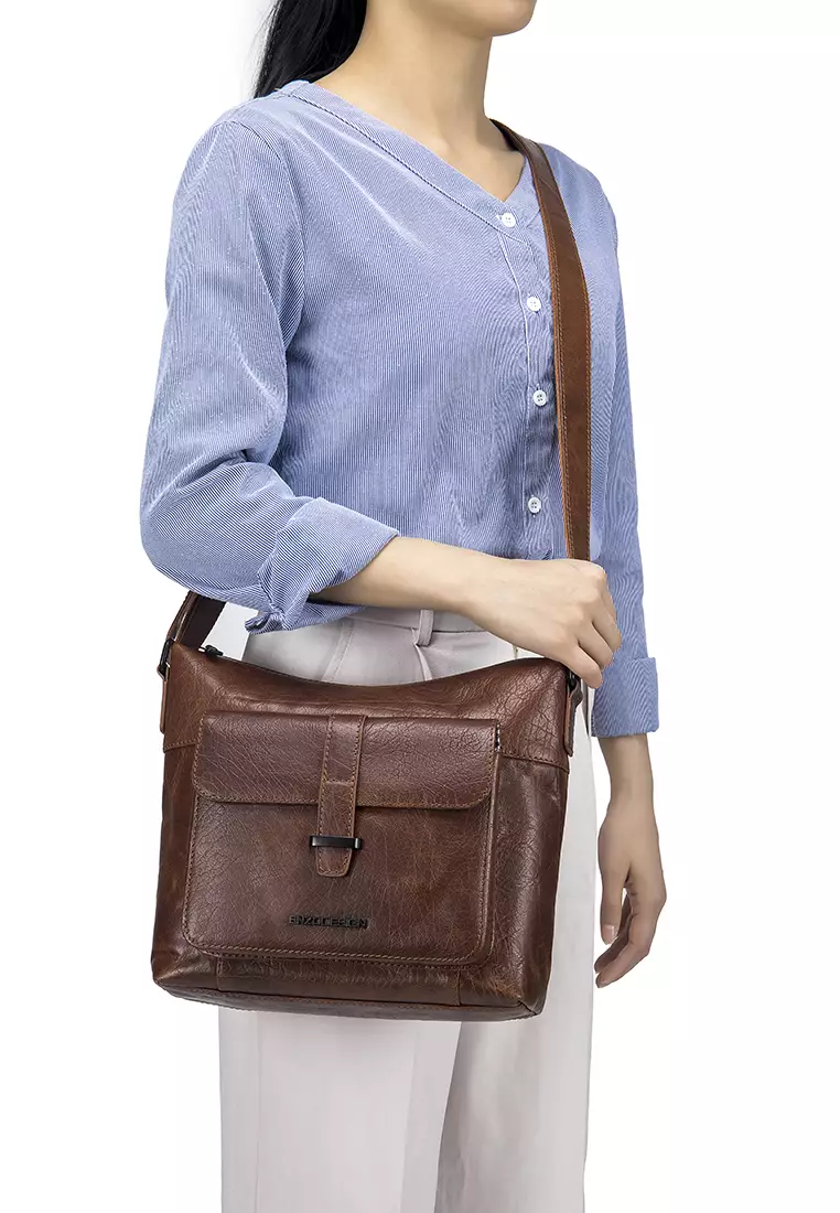 Buy ENZODESIGN ENZODESIGN Brescia Vintage Leather Large Cross Body Bag