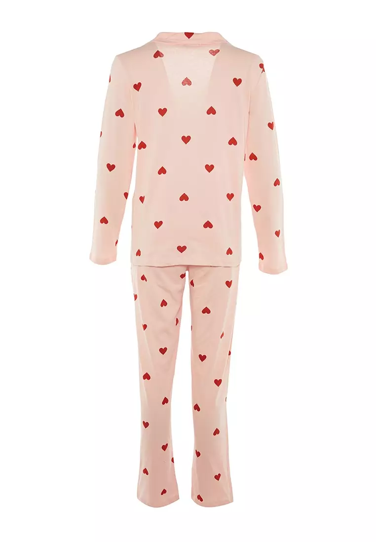 Heart Printed Pajamas Set