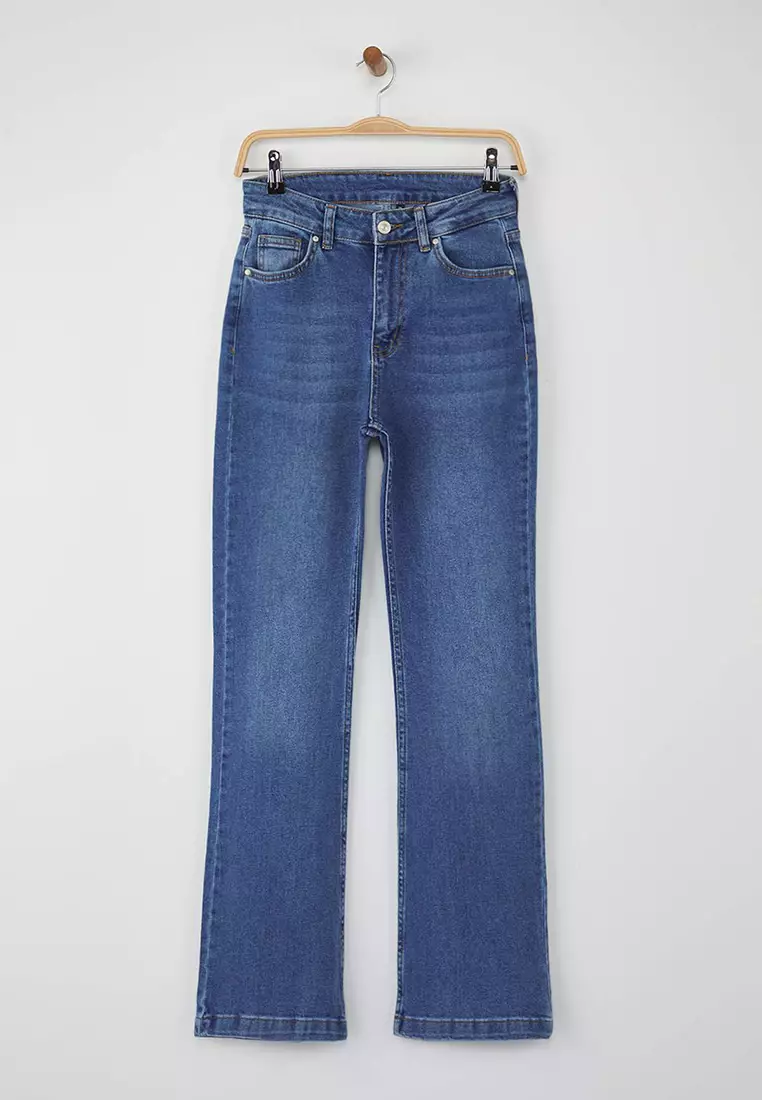 Blue High Waist Flared Jeans Twoaw26Je00047