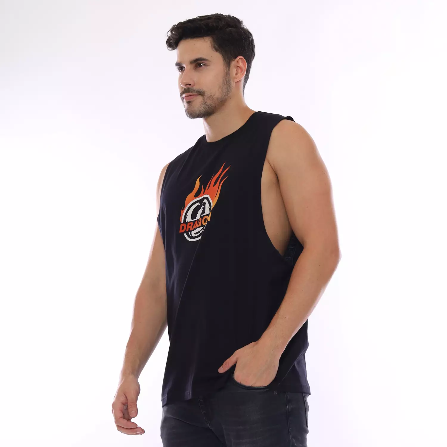 Dragon Kaos Singlet Pria Burn Planet Surf