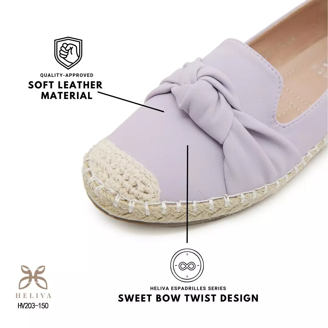 HELIVA YUNNA Stylish Slip On Shoes with Decorative Bow and Espadrille Accent HV203-150