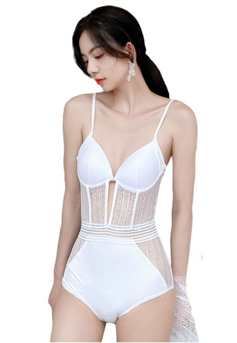 YG Fitness white (2PCS) Sexy Lace Big Halter Bikini Swimsuit 24131US46A613CGS_1