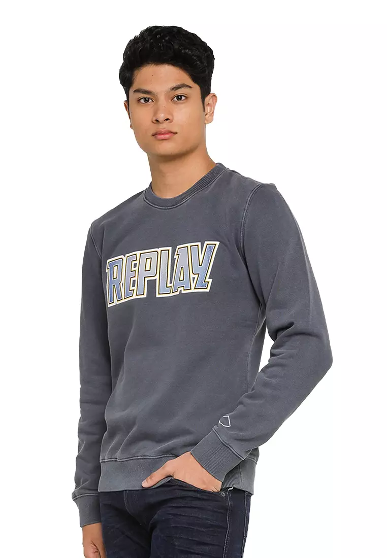 Replay blue jeans sweatshirt hot sale