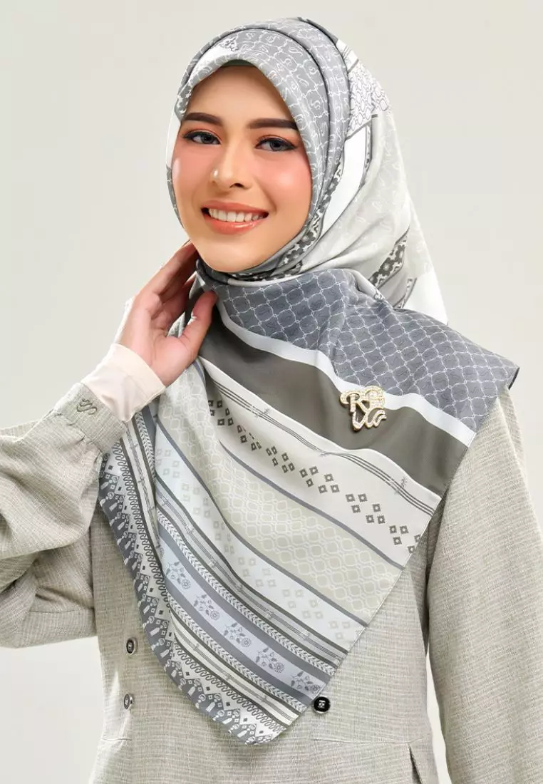 Rabbani - Kerudung Segi Empat Motif Tetra Binara - Green Fall