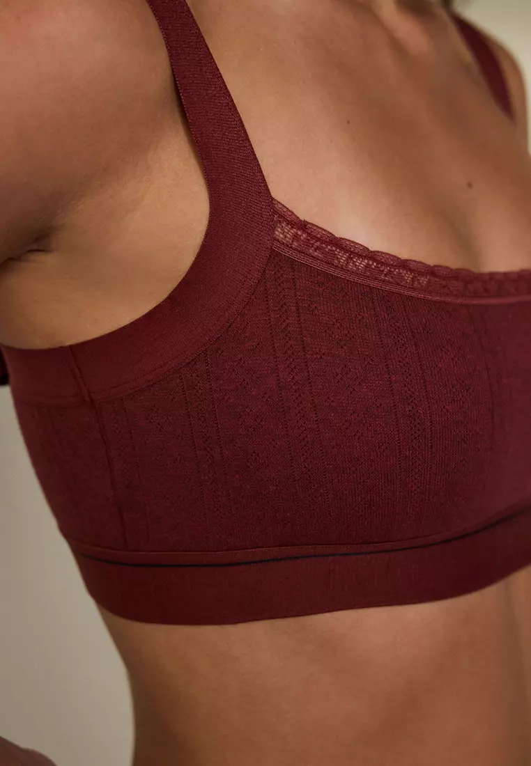 Burgundy Melange Adjustable Strap Crop Top