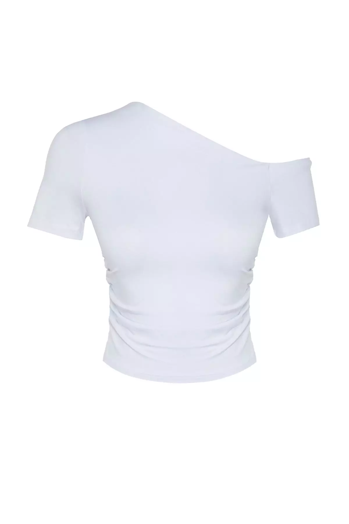 Asymmetrical Ruched Crop Top