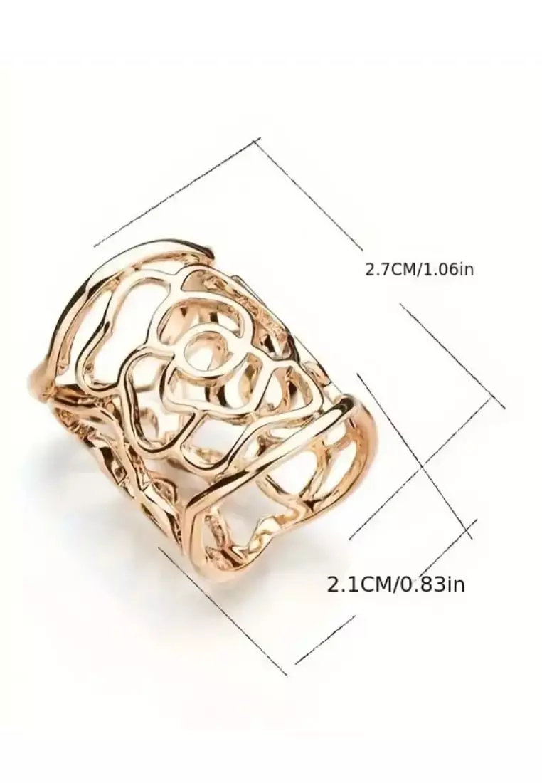 Women's Accessories Rose Shaped Scarf Ring Buckle  Bros Wanita Gold