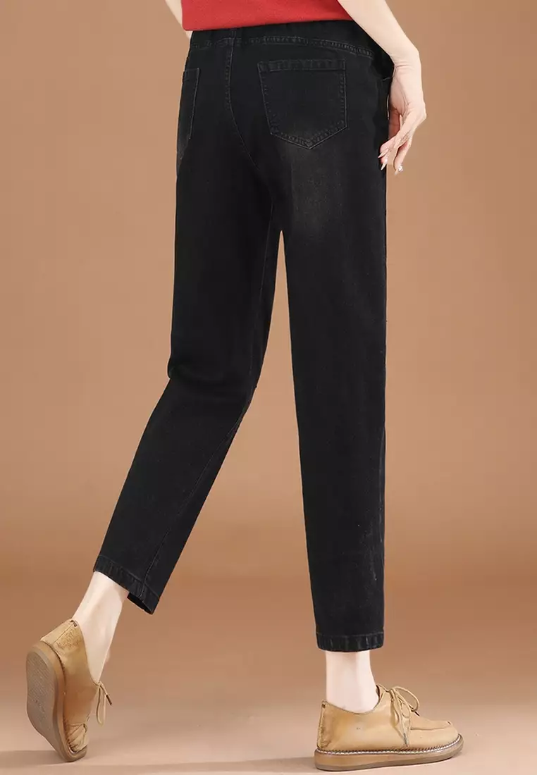 Girls black new arrivals high waisted jeans
