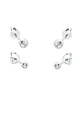 ELLI GERMANY white Earrings Crystal Set EL474AC59GSYMY_1