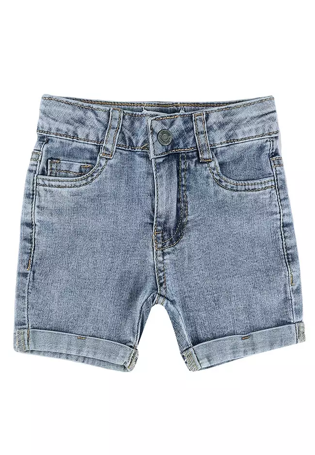 Pale denim shorts online