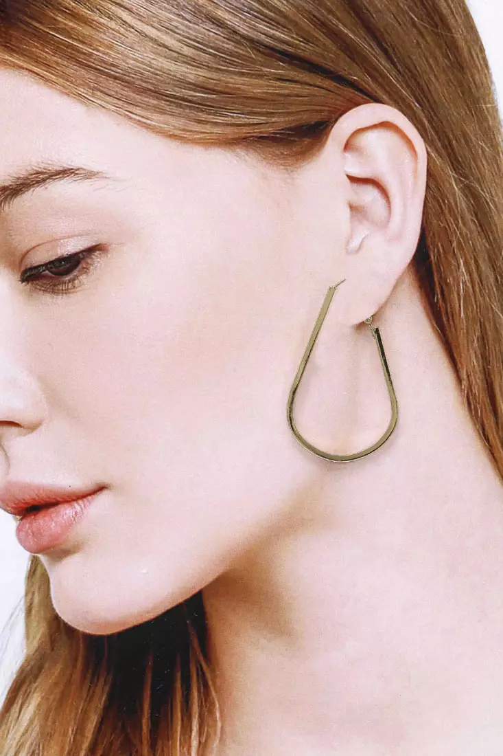 Red and gold hoop earrings on sale