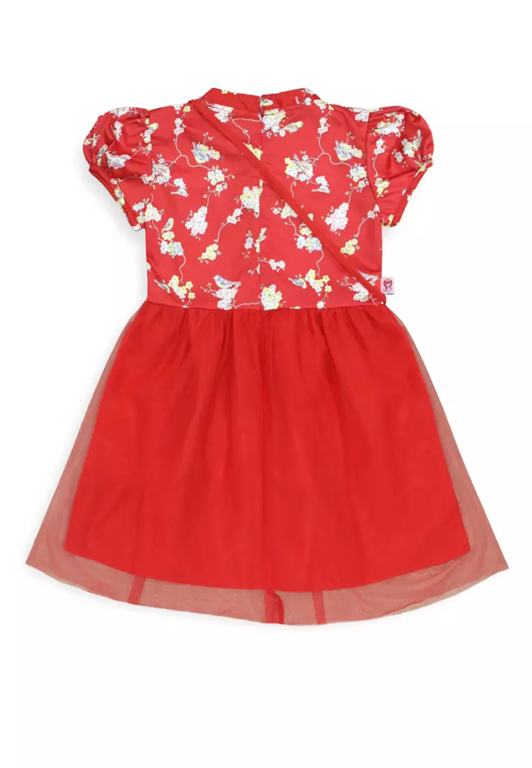 Dress cheongsam anak tulle Red/ Rodeo Junior Girl Little Star