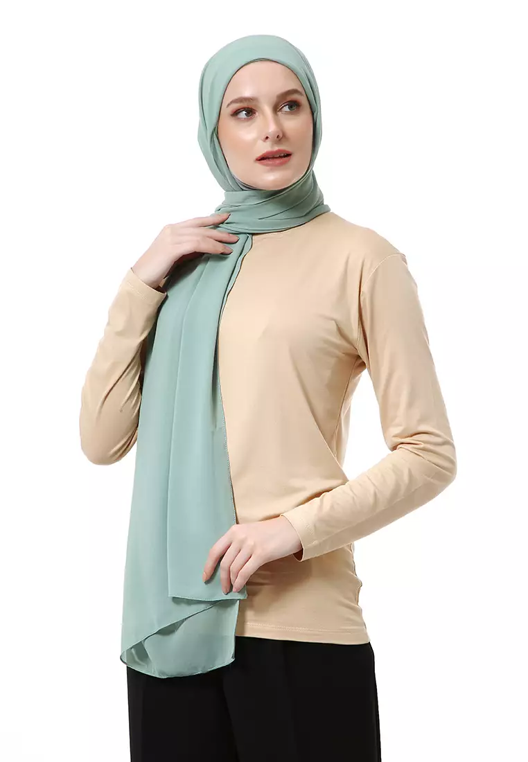 Zhalika Phasmina Motif Polos High Premium Quality - Matcha