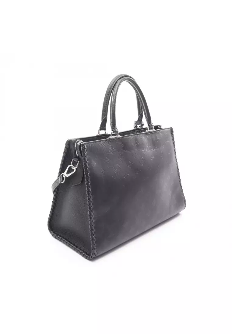 Pre-Loved Louis Vuitton Very zip Noir Handbag tote bag leather black 2WAY