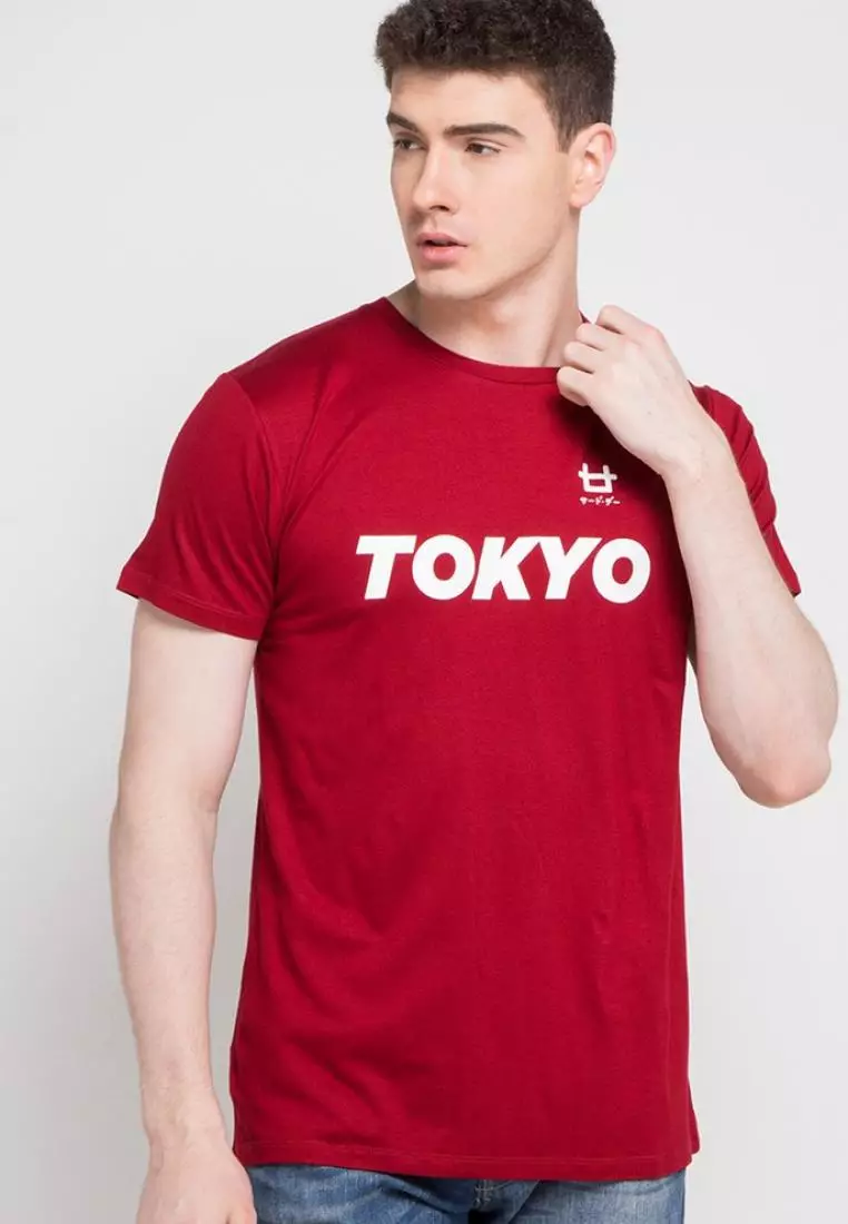 MTD60D tokyo front logo mr T-shirt Maroon