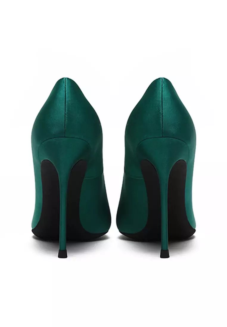 10CM Silk Fabrics Pointed High Heel Shoes HZL213