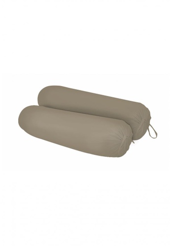 MOCOF brown Khaki Bolster Case Cover Solid colour  Egyptian Cotton 1200TC 5D097HL686AA5EGS_1
