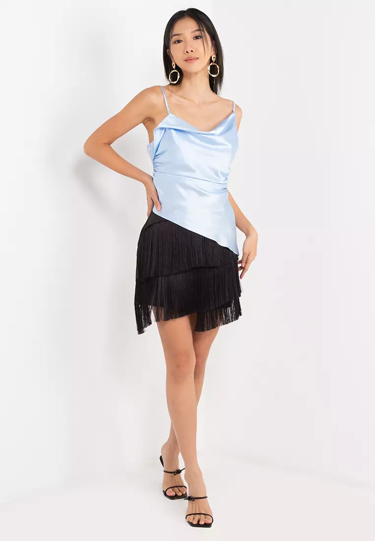 TOPSHOP Asymmetric Cowl Neck Cami Top ZALORA