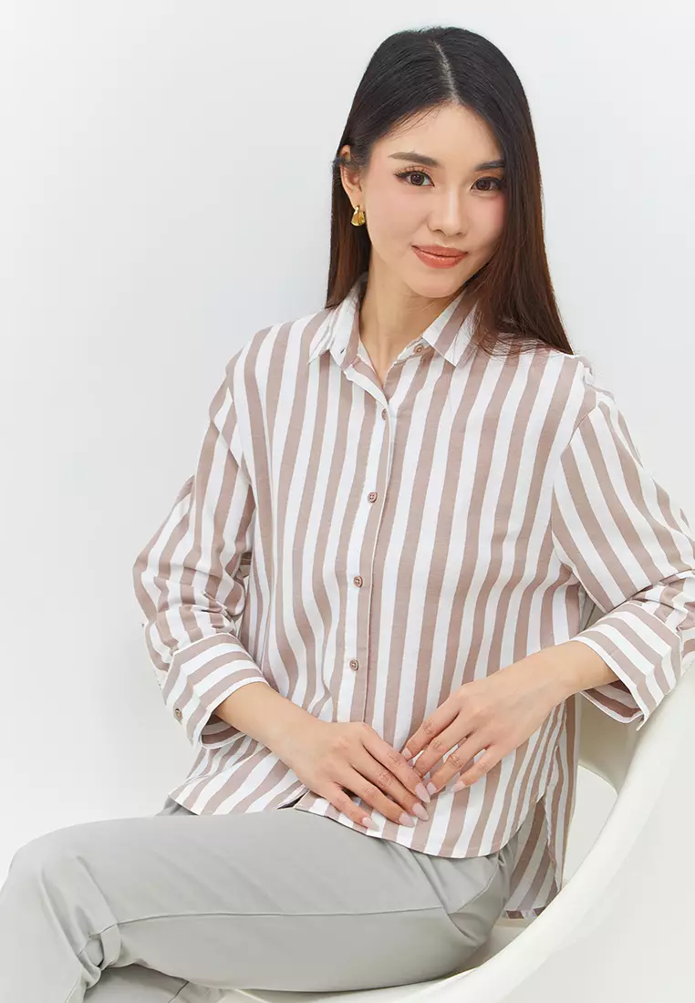 Suzy Brown Stripe Shirt (G.13143)