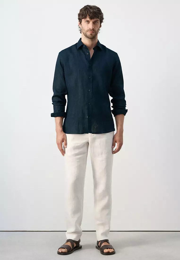 Regular-Fit 100% Linen Shirt