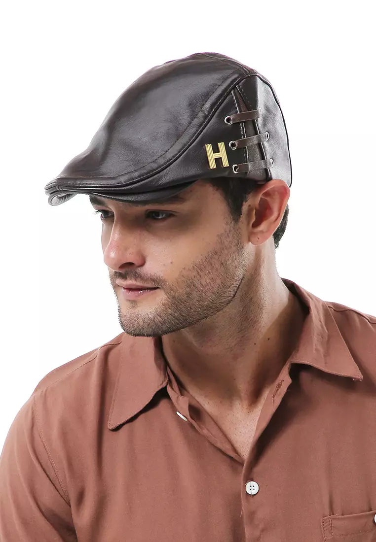 Kai Aksesoris Fashion Pria Wanita Casual Hat Preferred Style Material Leather ORIGINAL - Deef Coffee