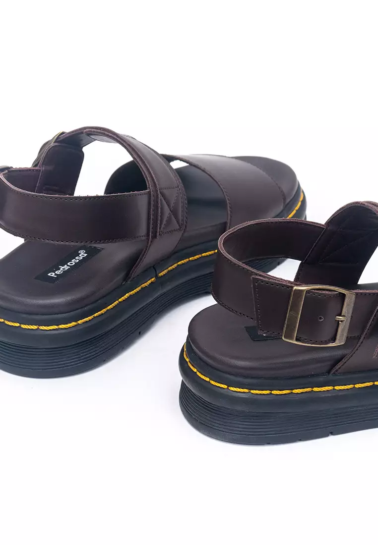 Laurel Platform Flat Sandals in Mahogany