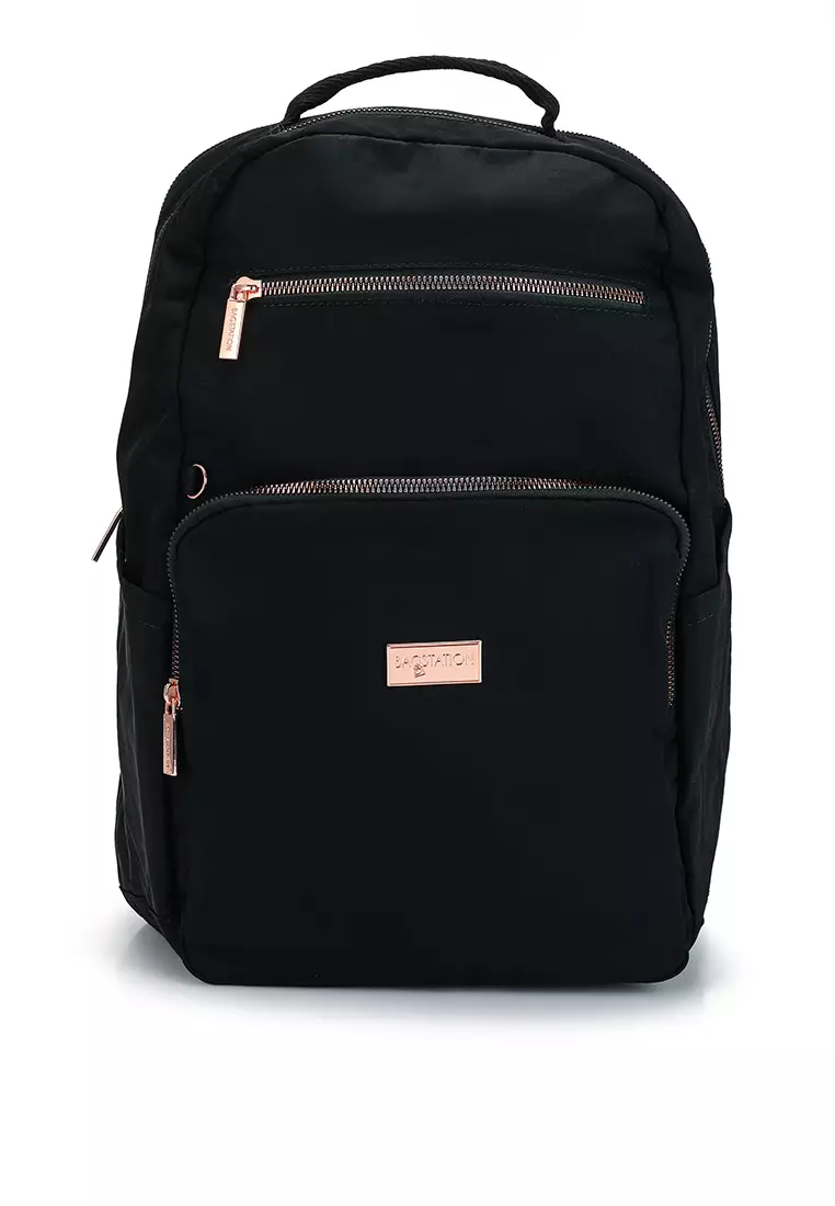 Black and rose gold cheap backpack