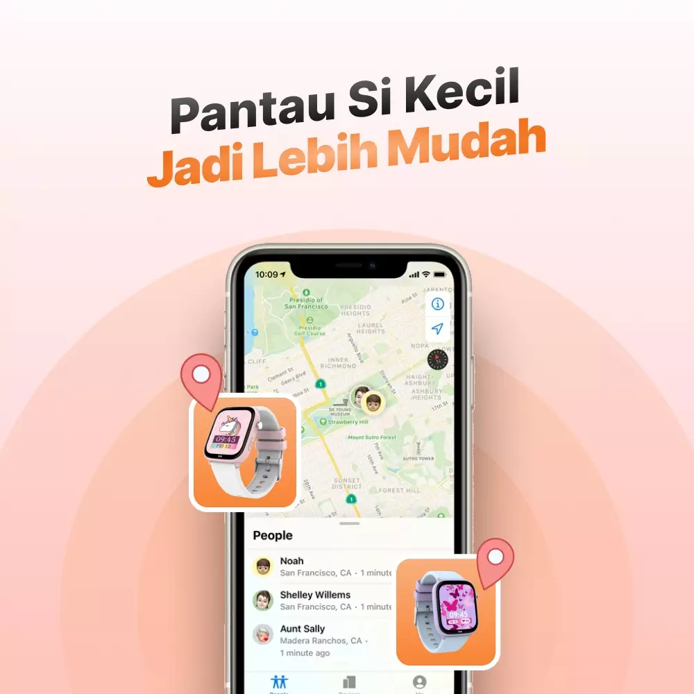 Smartwatch Anak ICE Smart Junior 3.0 Find My - Jam Tangan Pintar Anak Dengan Apple Find My Network, Anti Air IP 68, Tanpa SIM Card, Baterai Tahan Lama, Kontrol Orang Tua 024549
