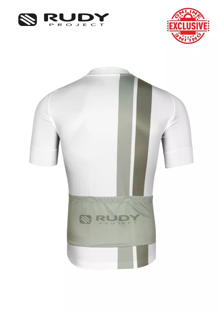 Vertical Cycling Jersey – White | Breathable Performance Apparel