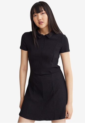 Buy H M Collared Ribbed Dress Online Zalora Malaysia