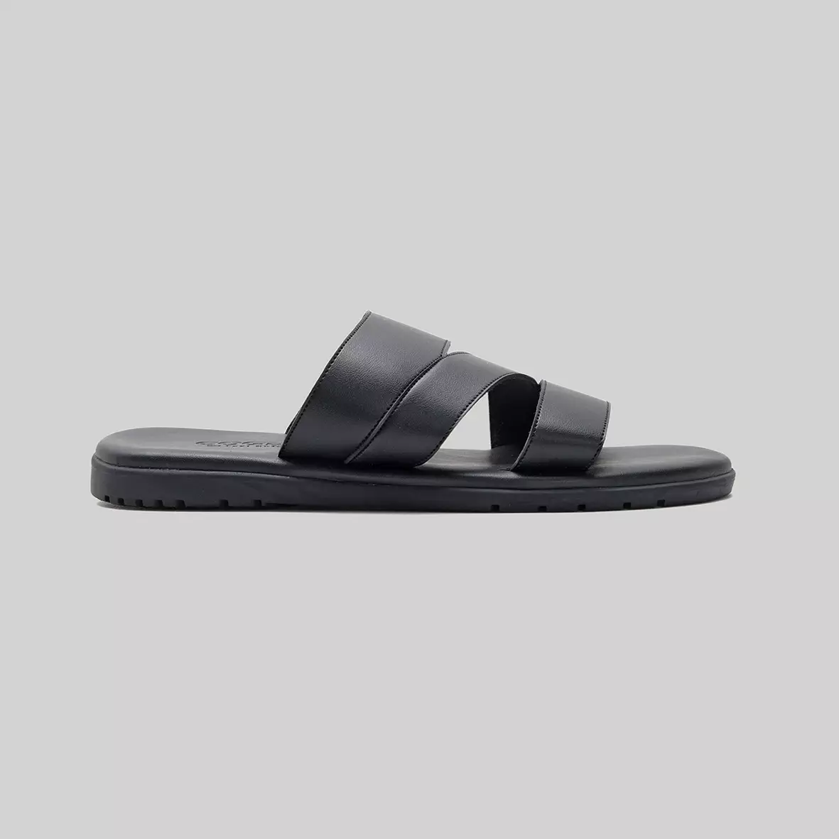 Cogen Sandal Pria Sendal Kulit Nyaman -  Feel Nufort - Cello Black Warna Cello Black
