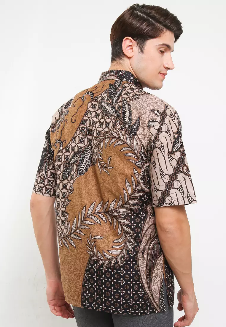 Agler Kemeja Batik Premium Pria Casual Modern Lengan Pendek